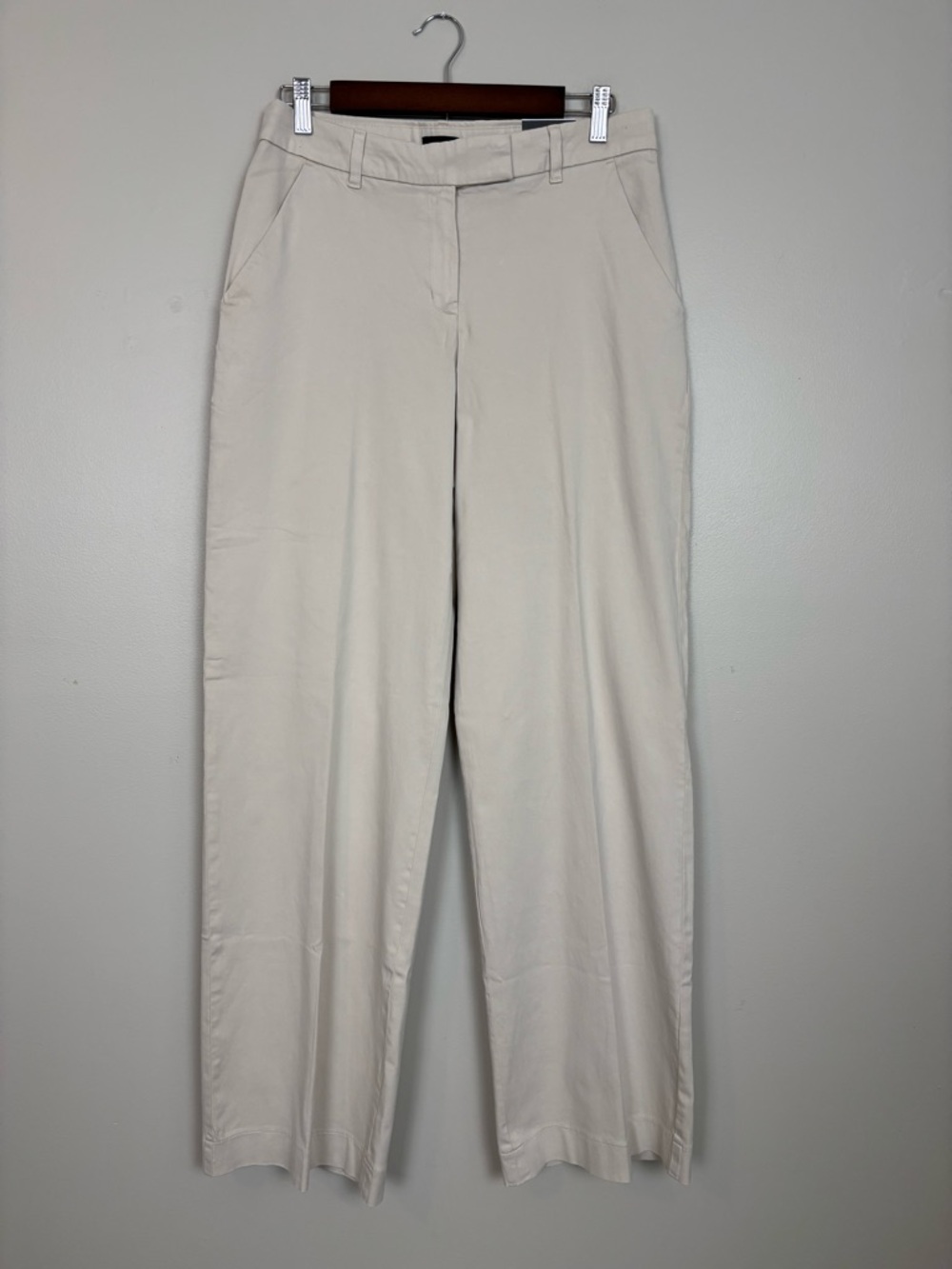 Express Trouser Mid Rise Wide Relaxed Leg Womens 6 Long in Khaki